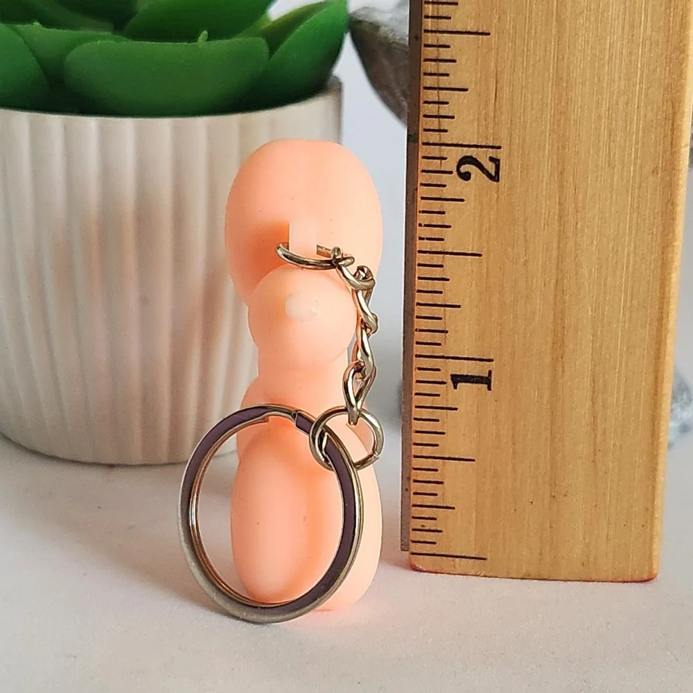 Salmon Balloon Dog Keychain Matte Resin Poodle Bag Charm Art‎ Toy Accessory